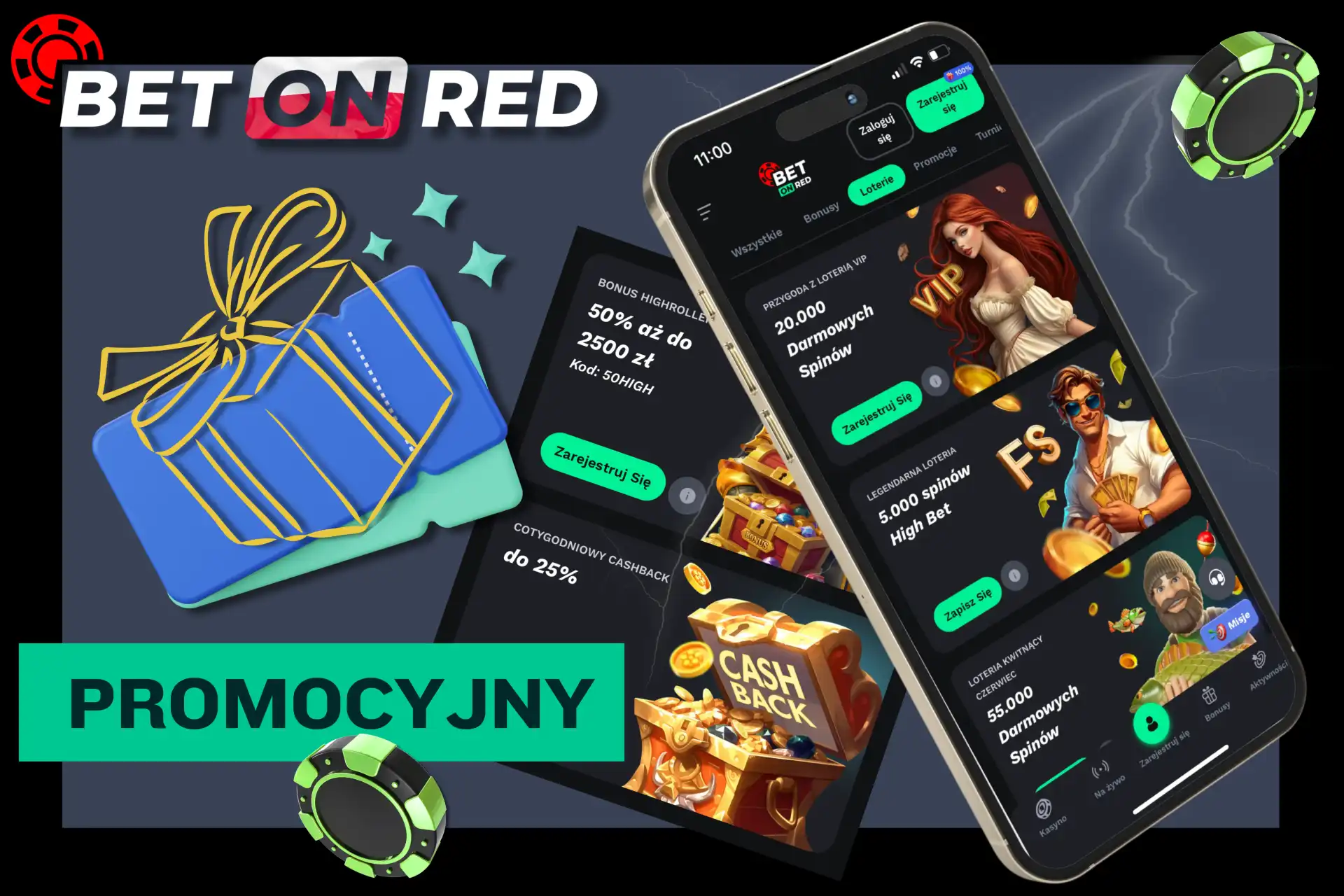 BetOnRed pozwala aktywować ekskluzywne promocje, a także zwiększyć wybrane pakiety bonusowe.